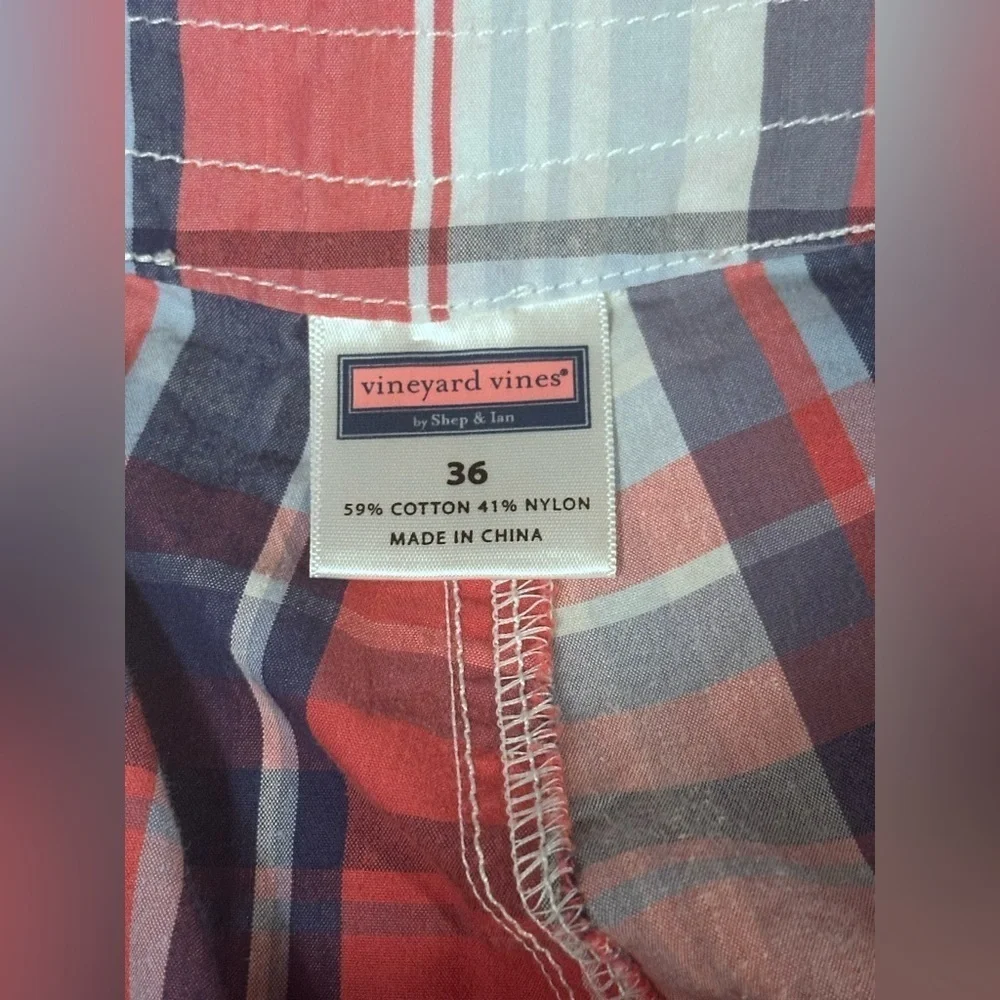 Vineyard Vines Plaid Swim Shorts Mens 36